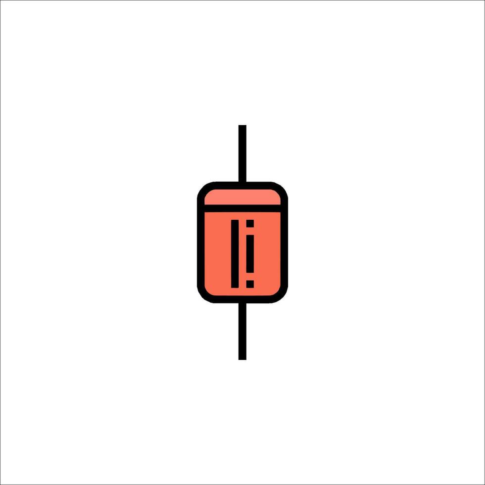 A red and black icon of a battery vector
