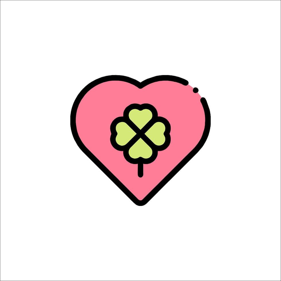 A heart with a clover in it vector