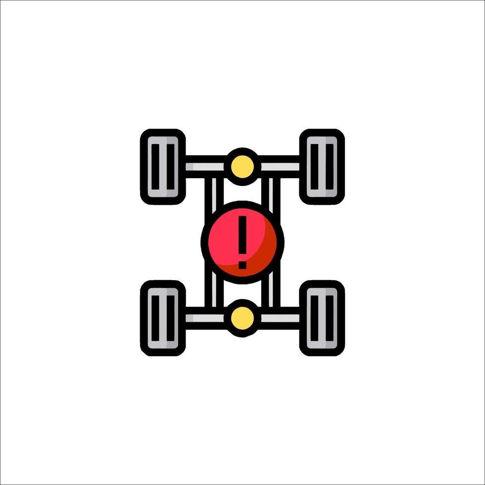 A red car with a red circle on it vector