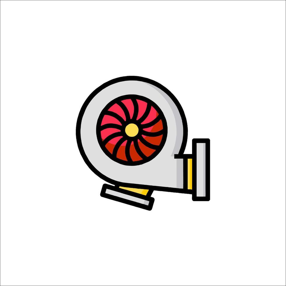 A red and white turbo fan icon vector