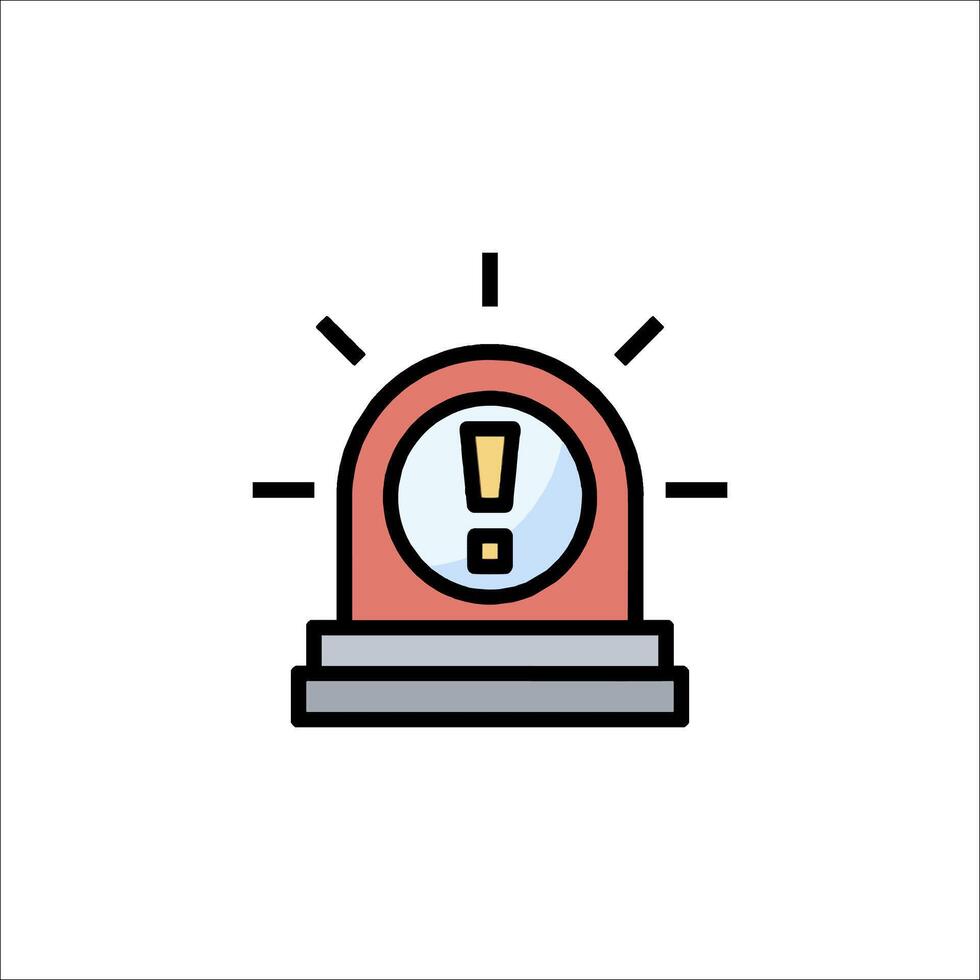 A red alarm clock with an exclamation mark on it vector