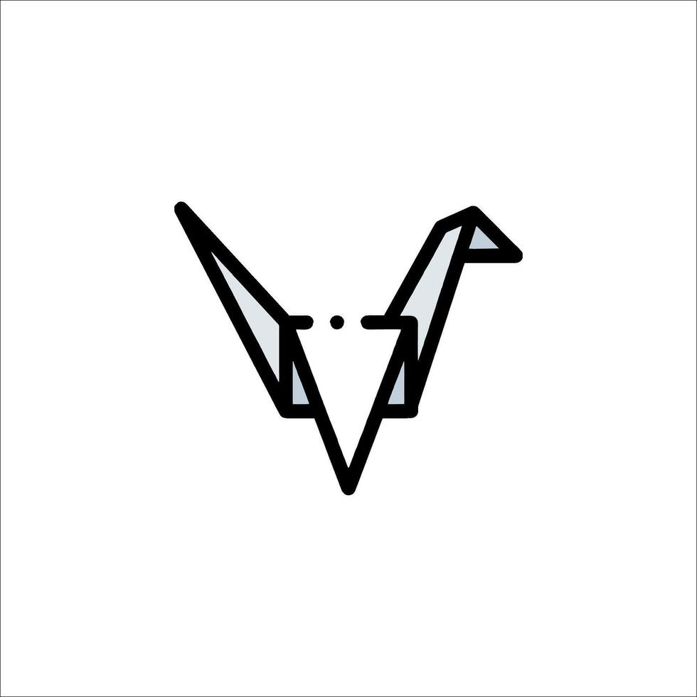 A black and white logo of a bird with a black outline vector