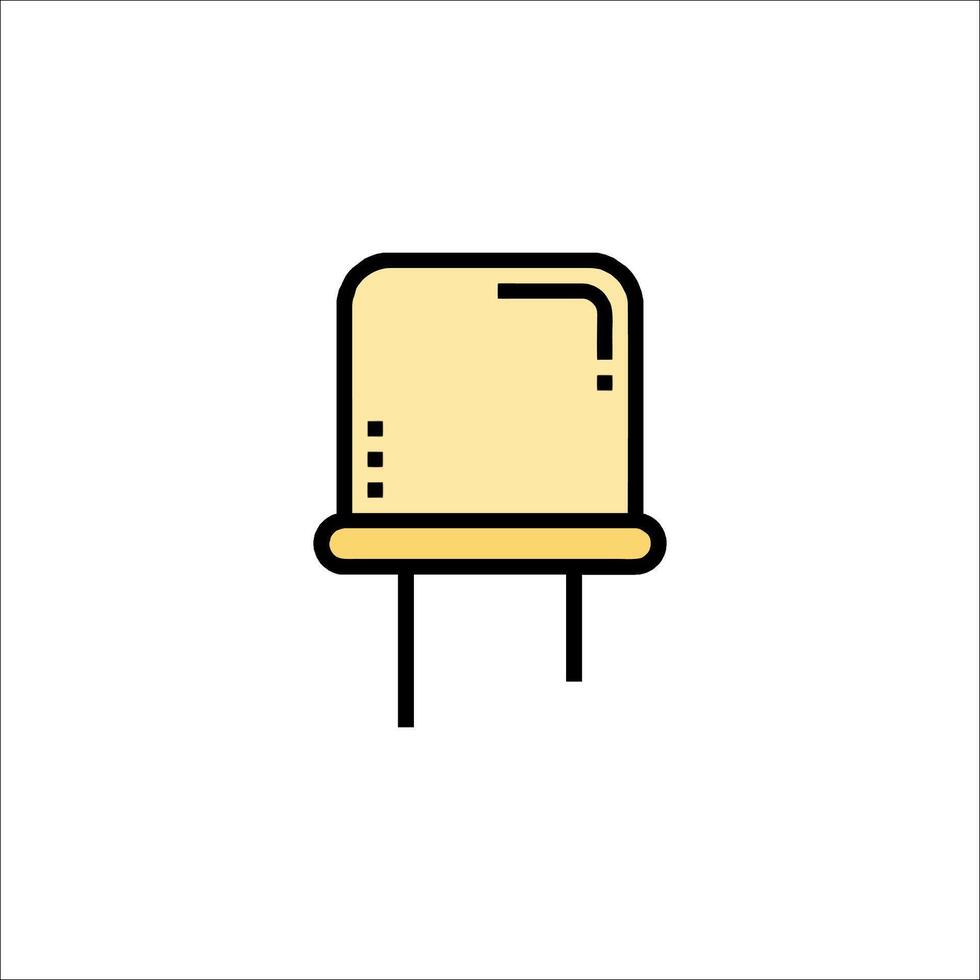 A flat icon of a capacitor vector