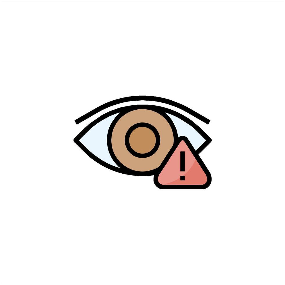 An eye with a warning sign on it vector