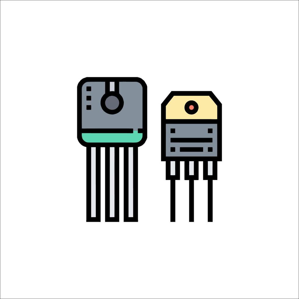Electronic components and electronic components icon vector