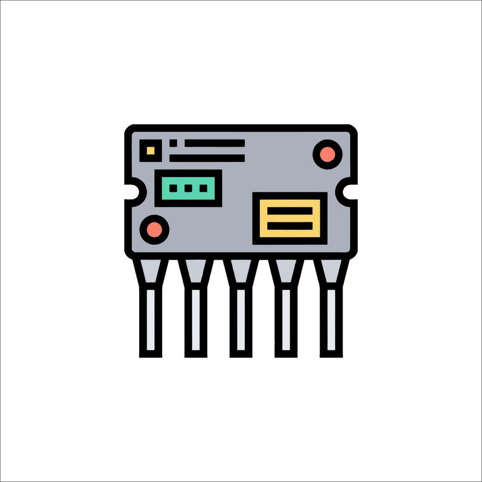 A circuit board with four wires on it vector