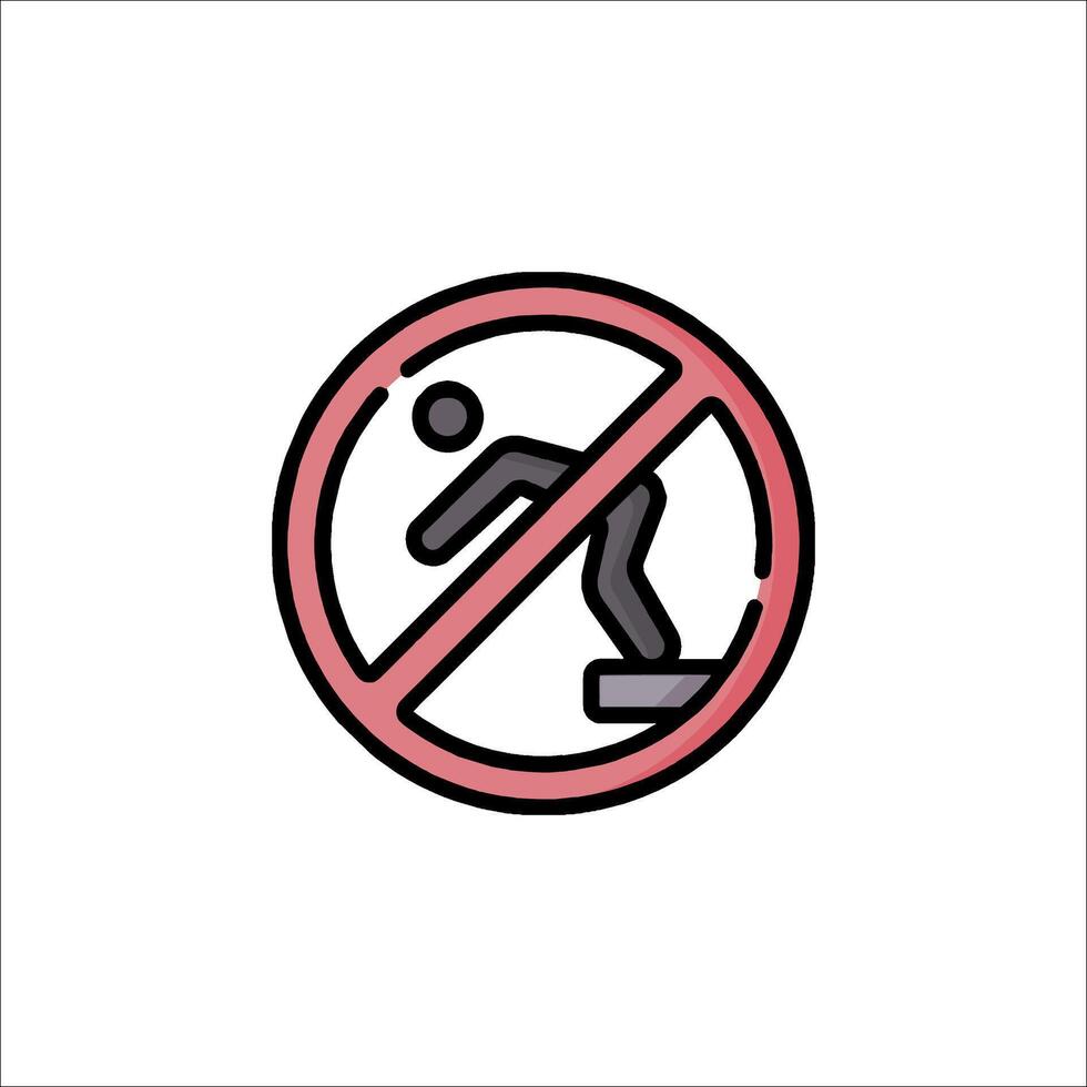 No skateboarding sign illustration vector