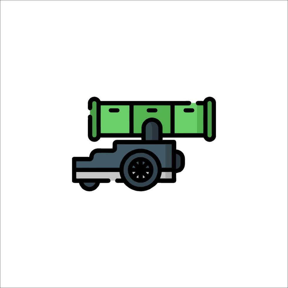 A green and black rocket on a white background vector