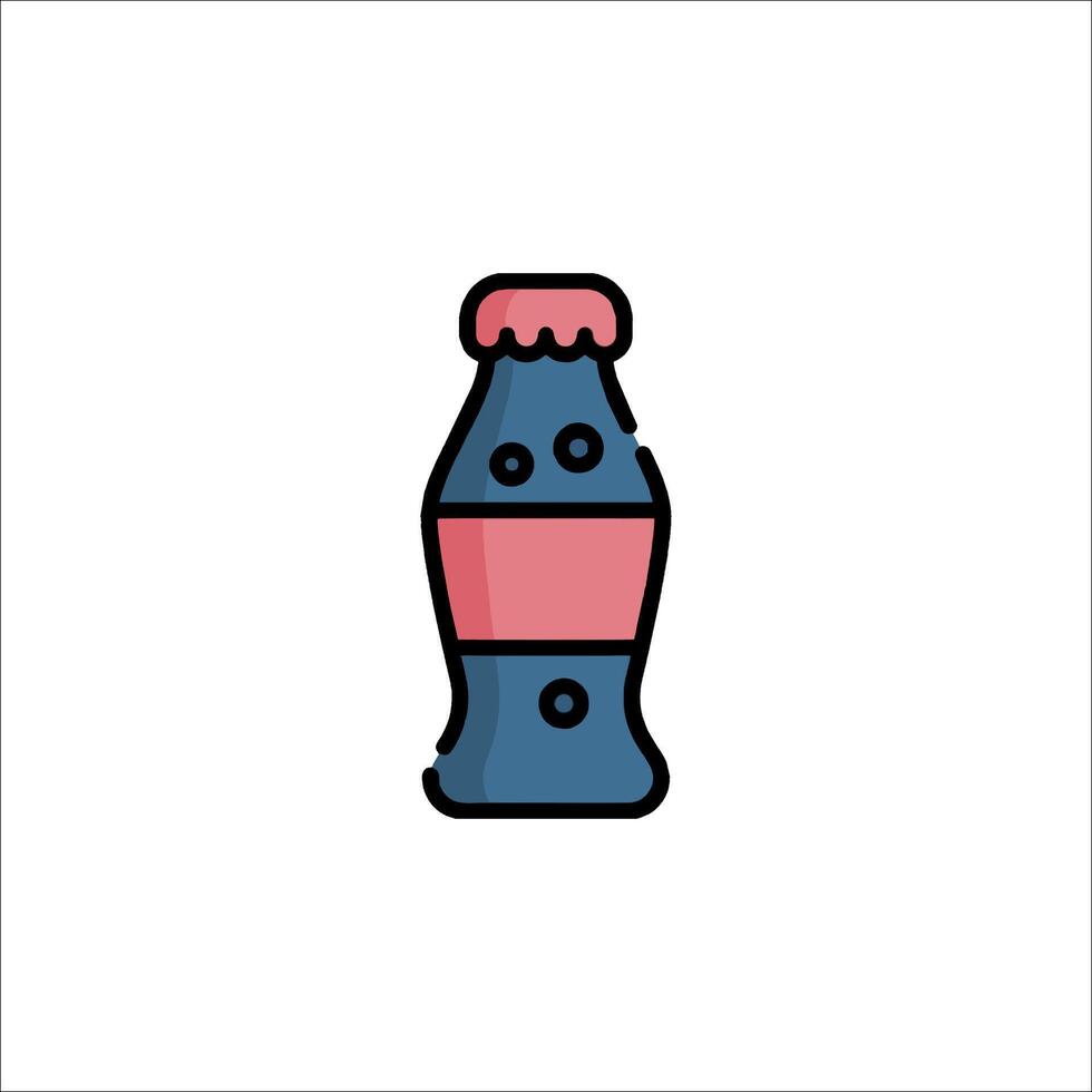 A soda bottle icon with a red and blue color vector