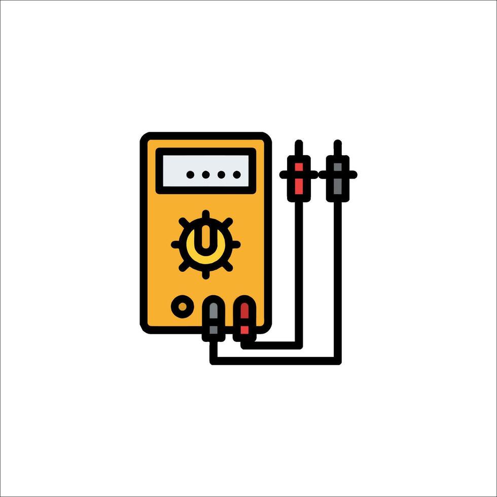 An electrical device with a plug and wires vector