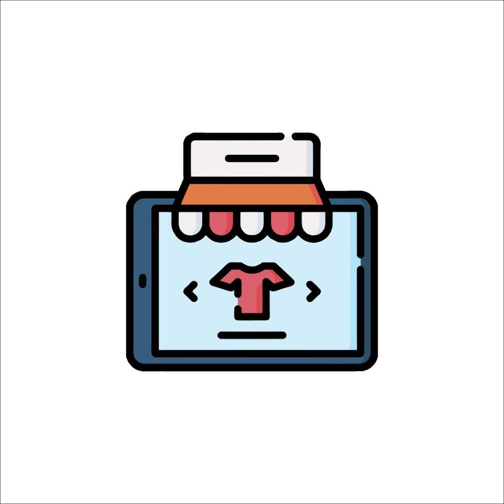 A tablet with a shopping bag on it vector