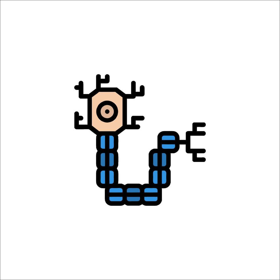 A blue and black robot with a head and arms vector