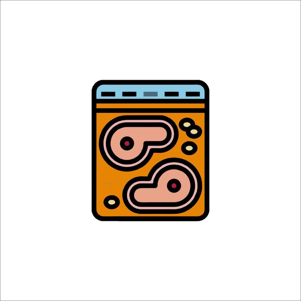A bag of liver in a box icon vector