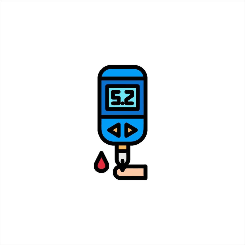 A person holding a blood glucose meter vector