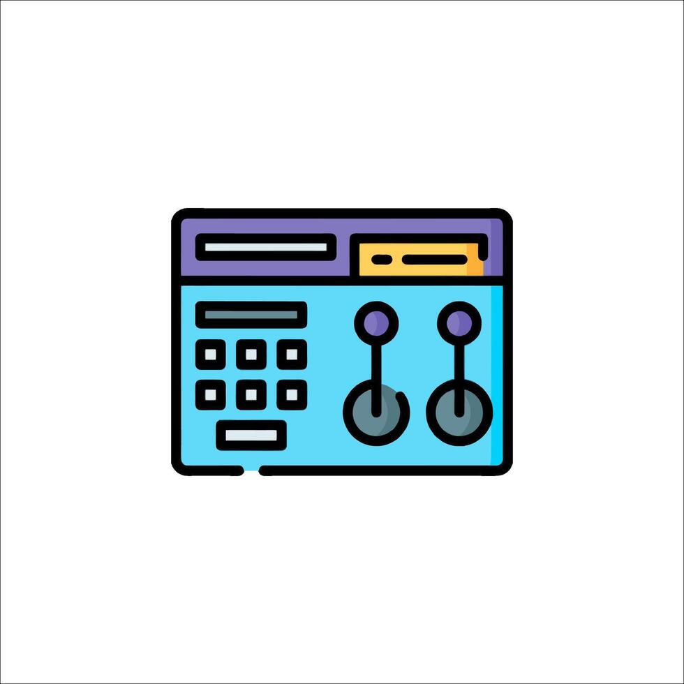 A computer with two buttons and a keyboard vector