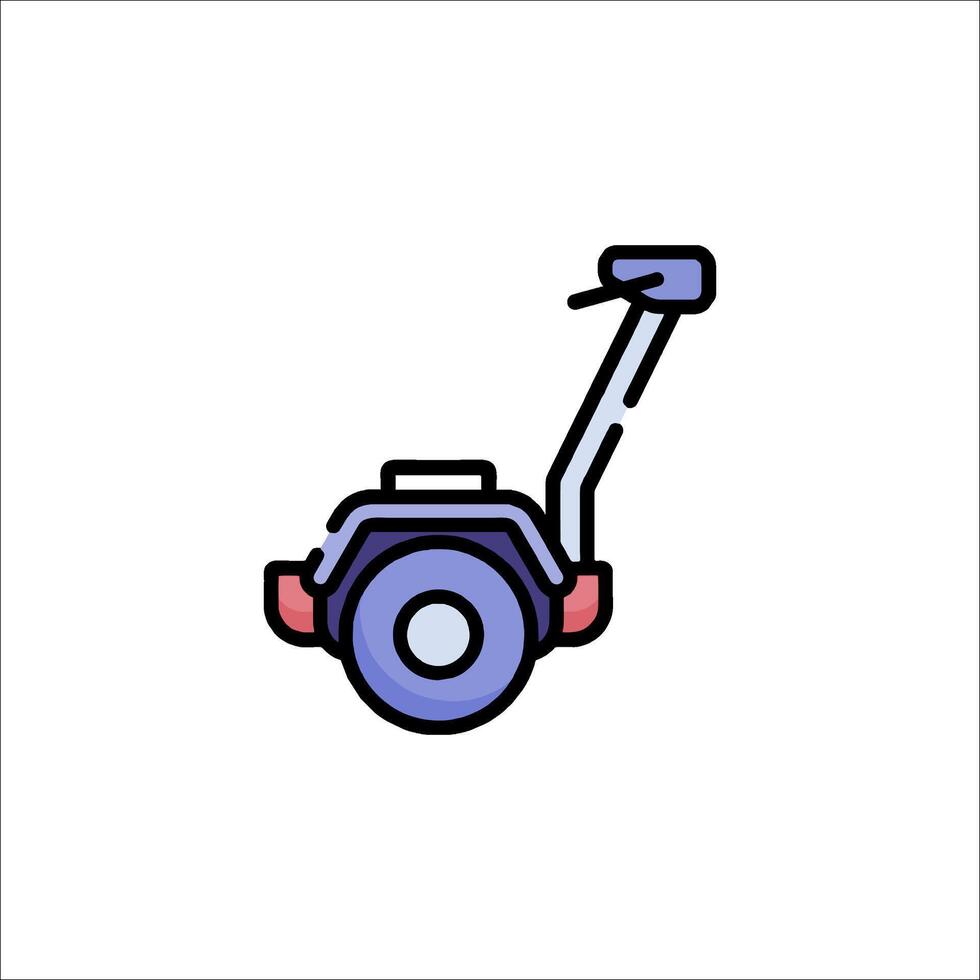 A small electric lawn mower icon on a white background vector