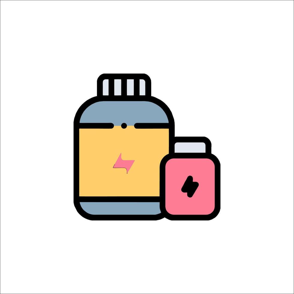 A bottle of vitamins and a bottle of pills vector
