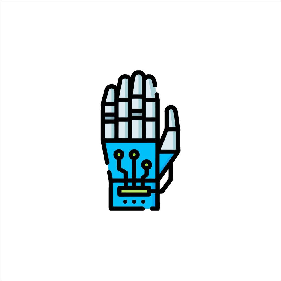 A robot hand with a circuit board on it vector