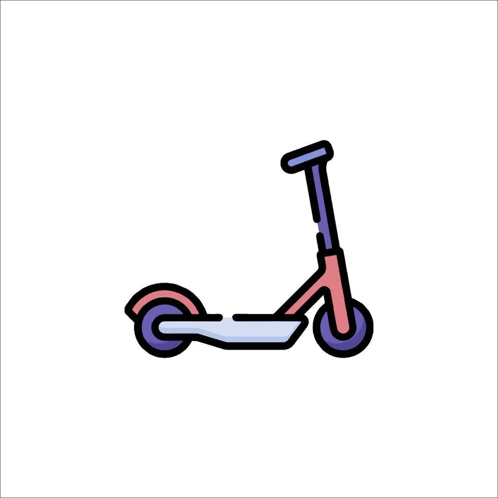 A pink and blue scooter icon on a white background vector