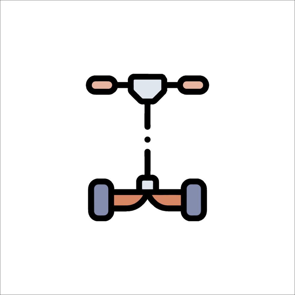 A scooter icon with a handlebar and a steering wheel vector