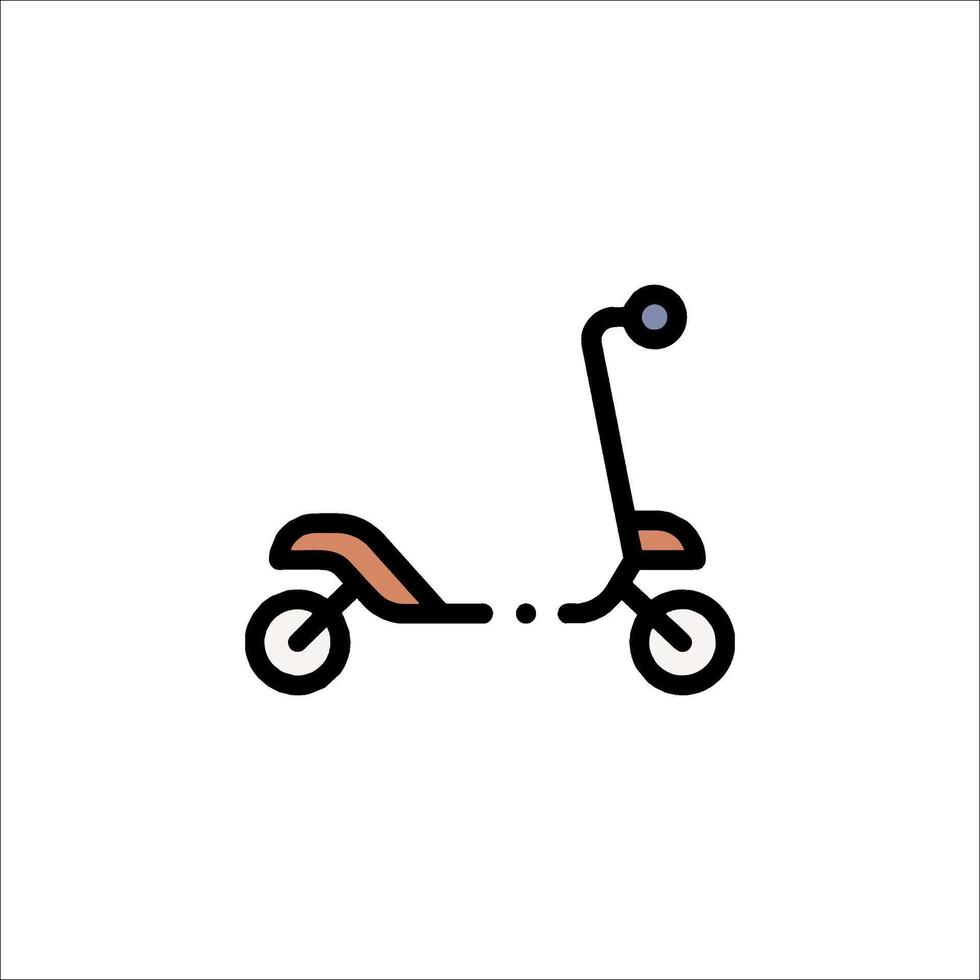A scooter icon with a small wheel vector