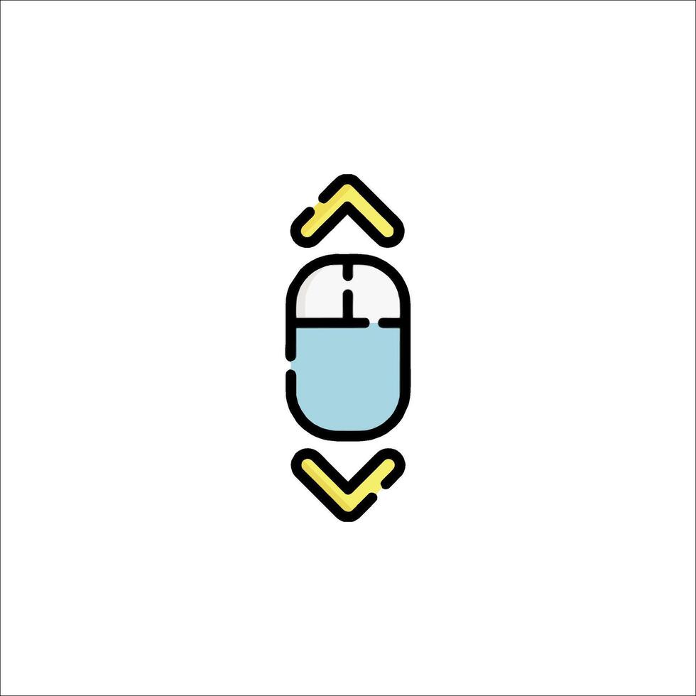 A mouse with a yellow arrow pointing to it vector