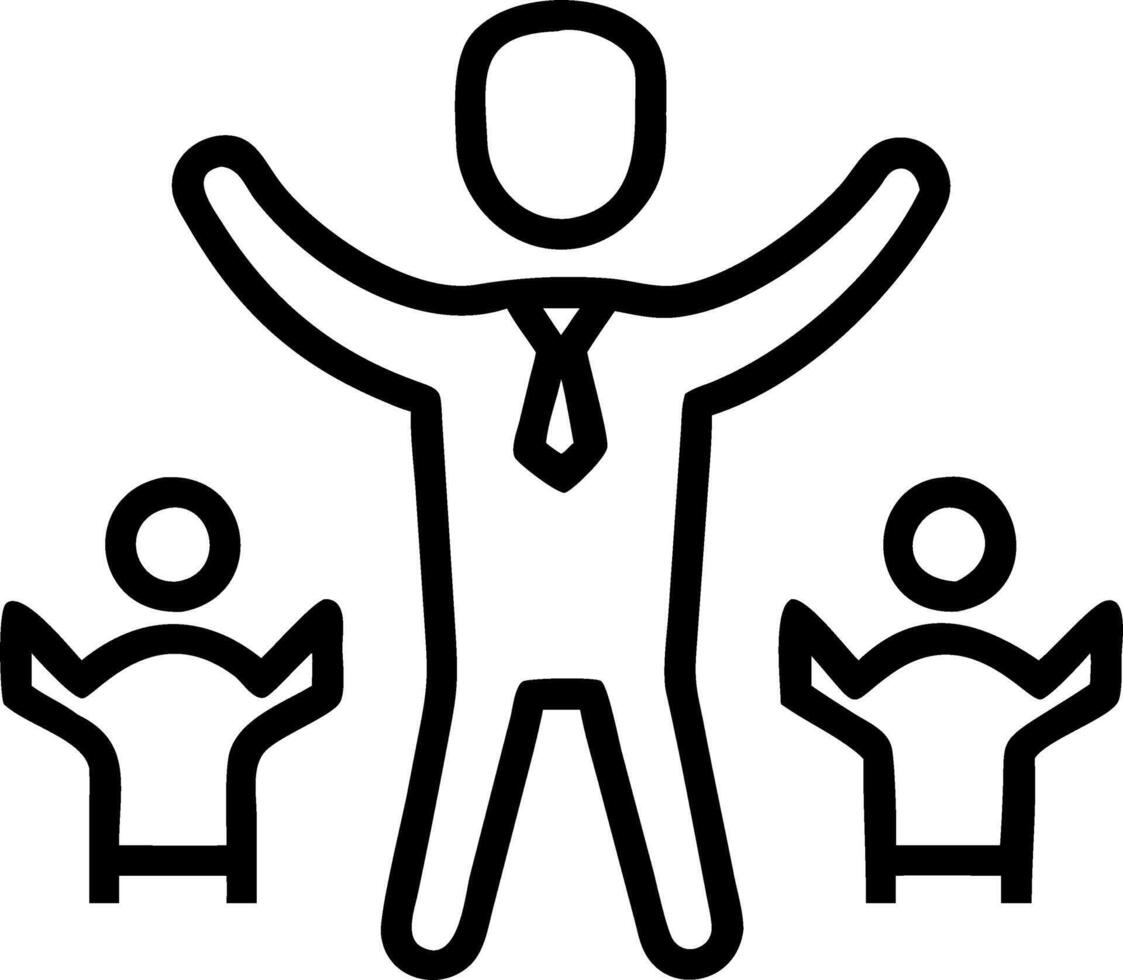 Young leader empowering team members during project vector