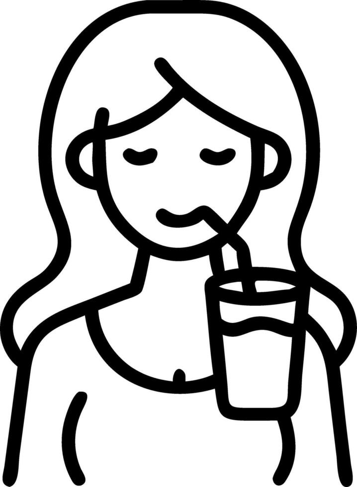 Woman enjoying a healthy smoothie on plain background copy space on left vector