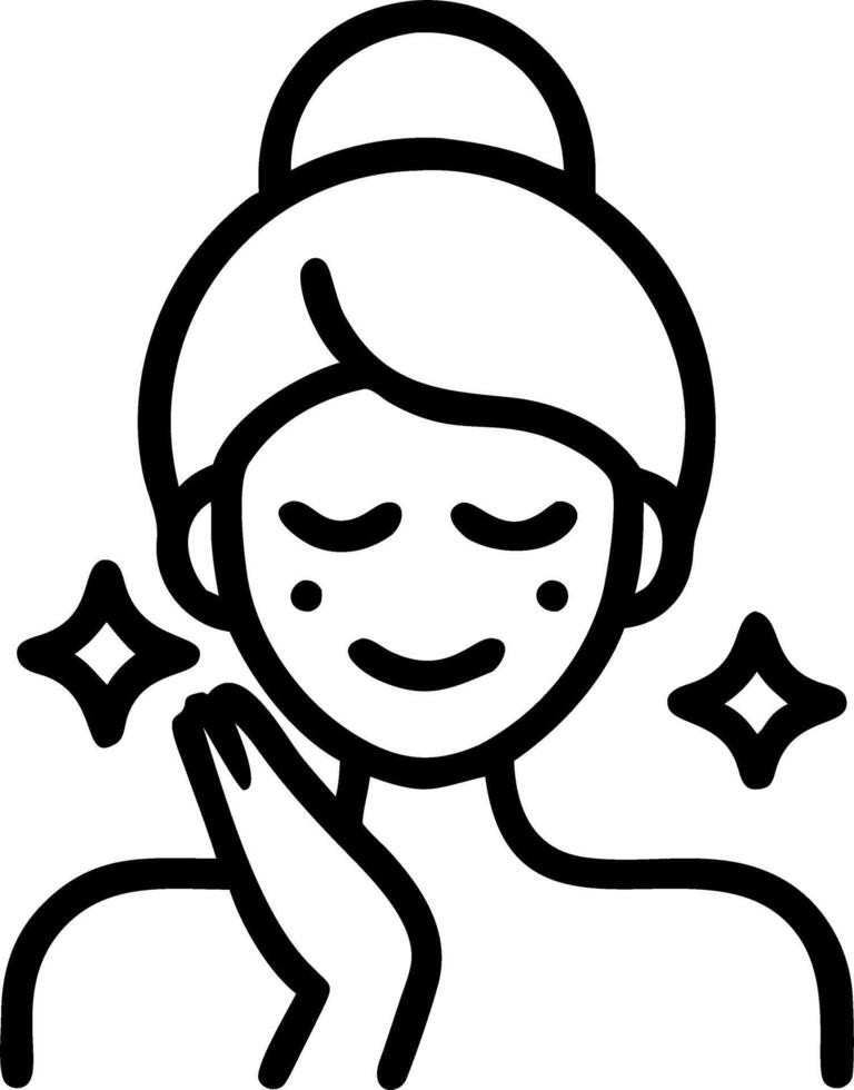 Woman applying a face mask in a bathroom copy space on right vector