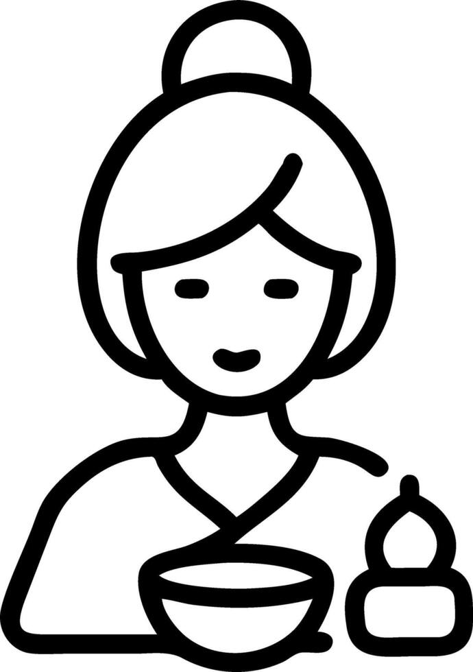 Woman enjoying a relaxing tea ceremony on plain background copy space on right vector