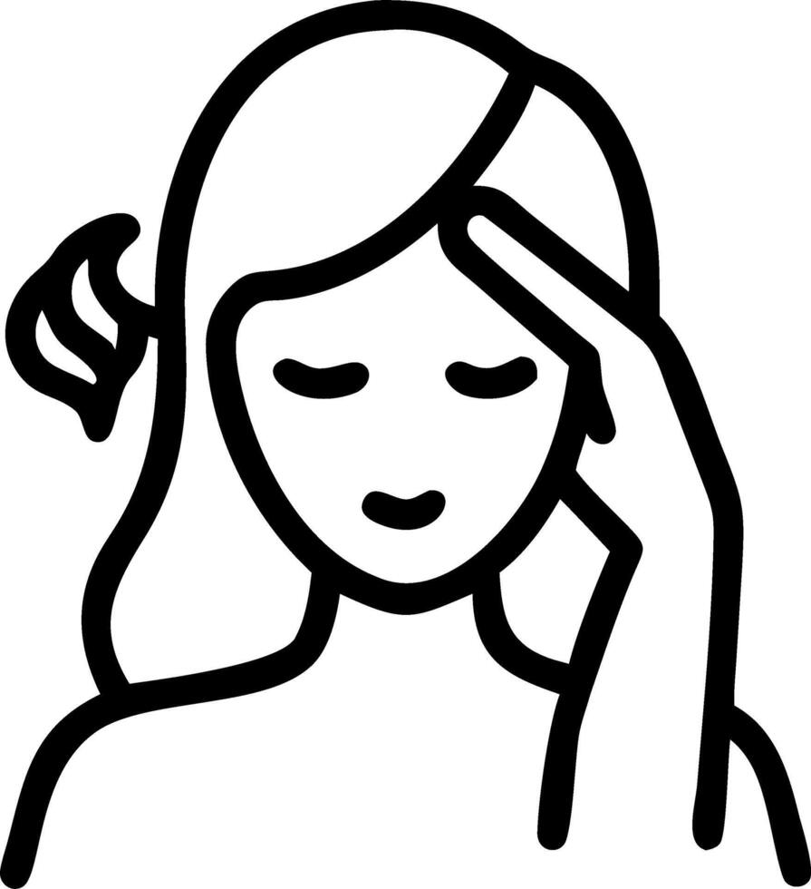 Woman applying a hair mask for self care copy space on left Set 3 vector