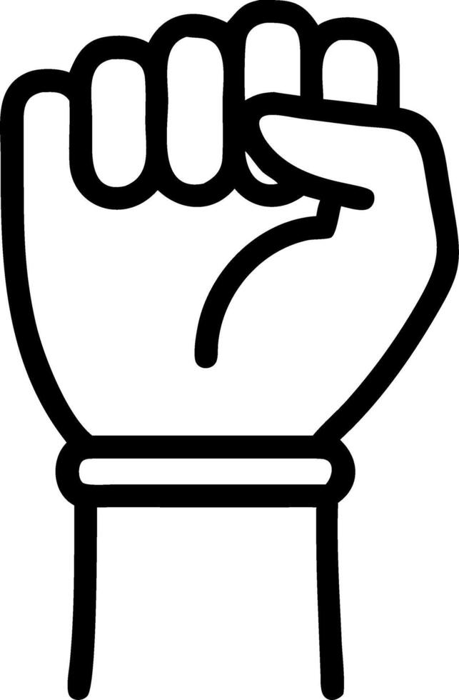 image of a fist raised with wristband in national colors isolated on white background. vector