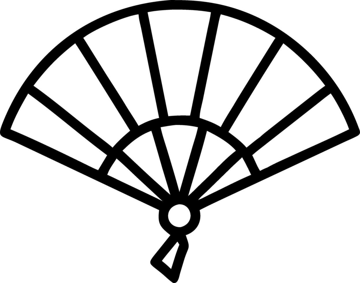 illustration of a traditional Chinese fan open isolated on white background. vector