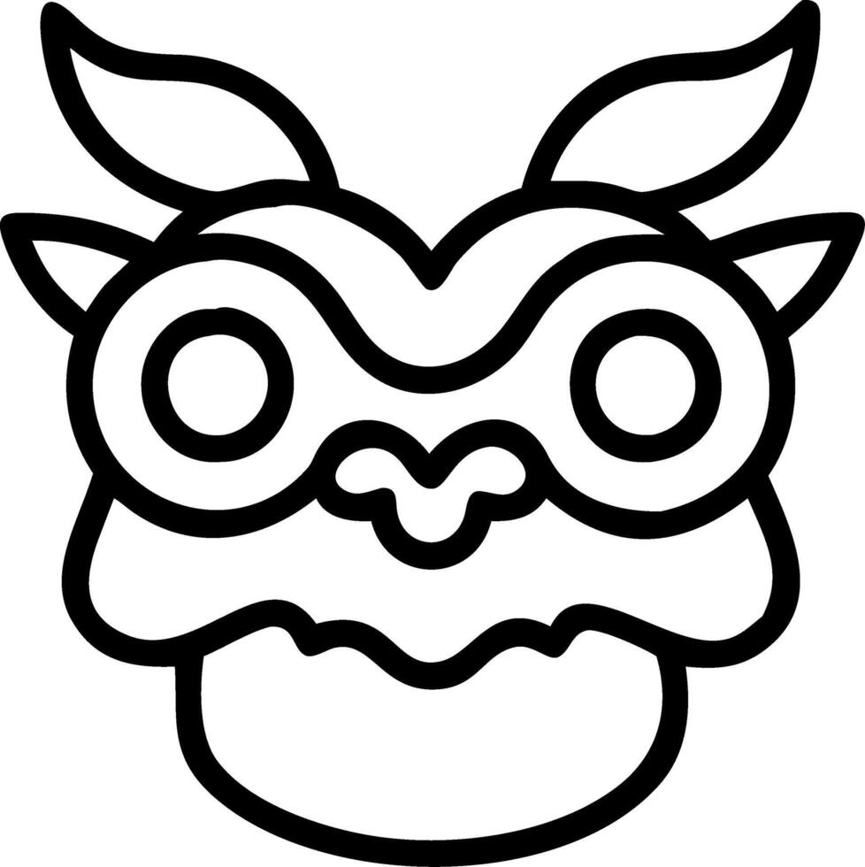 image of a Chinese lion dance mask isolated on white background. vector