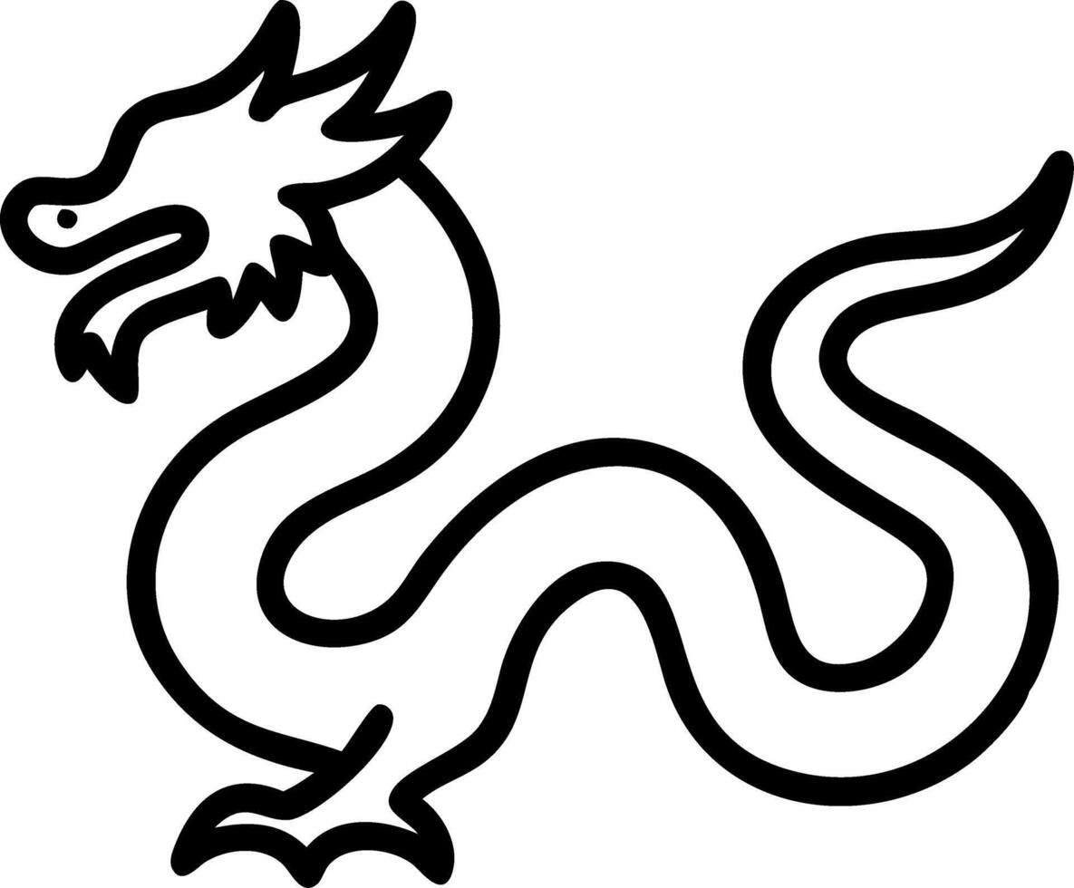 image of a Chinese dragon in motion isolated on white background. vector
