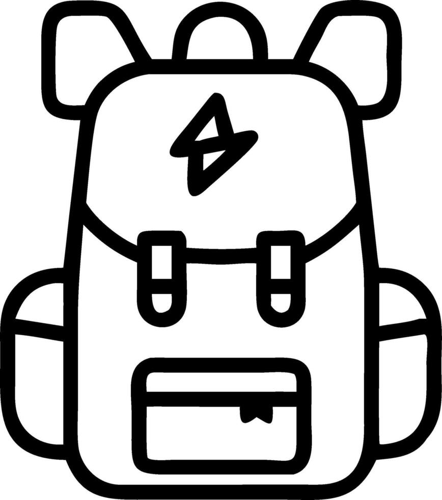 image of a backpack with travel badges isolated on white background. vector