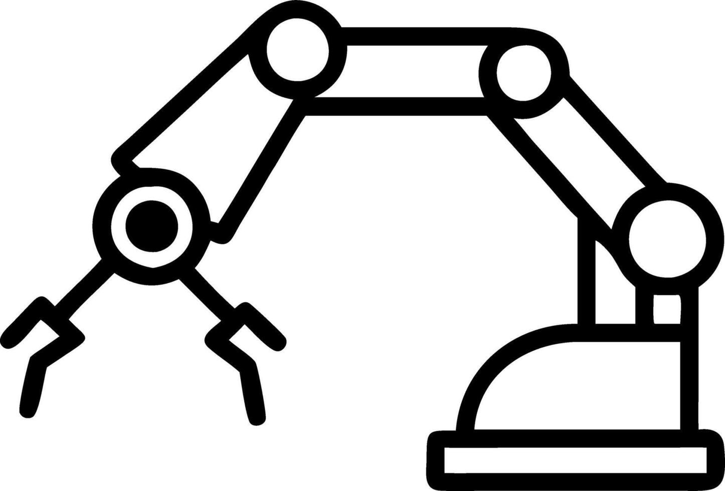 Technician installing automated welding robot in high tech workshop vector