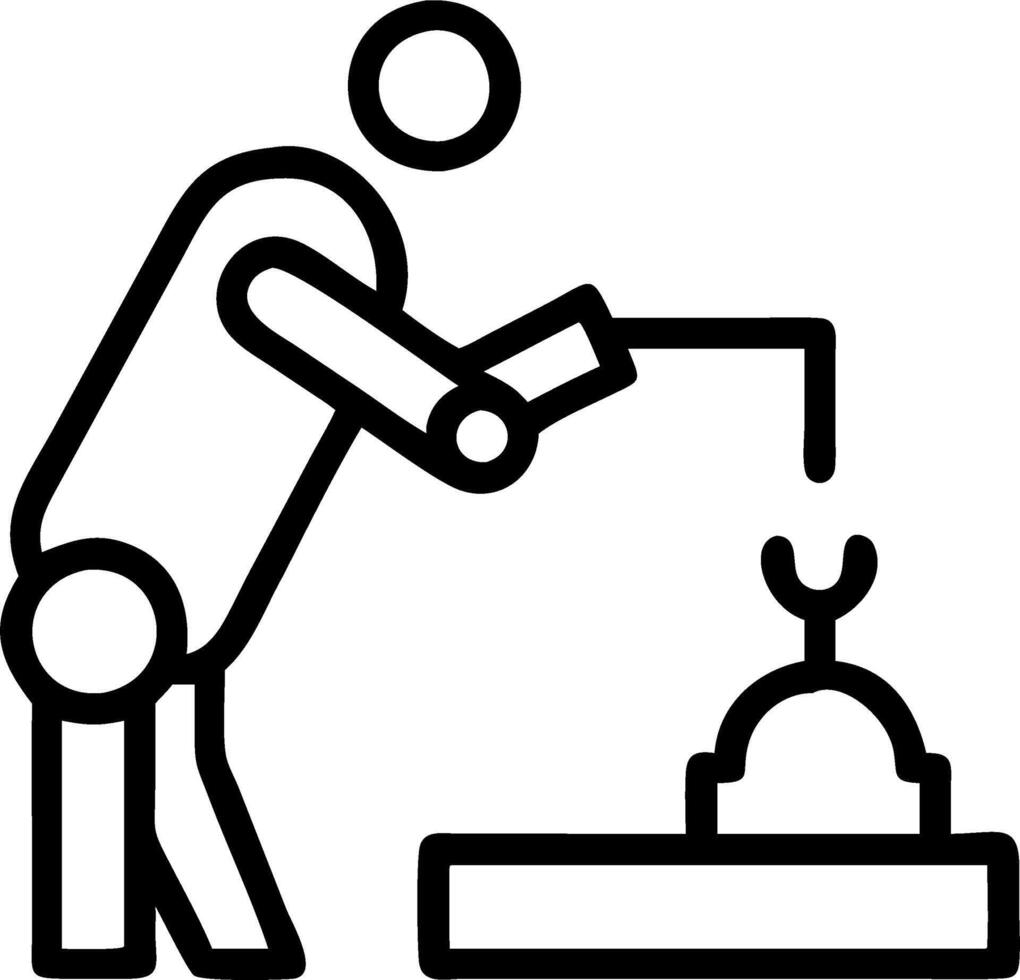 Technician maintaining automated equipment with copy space vector