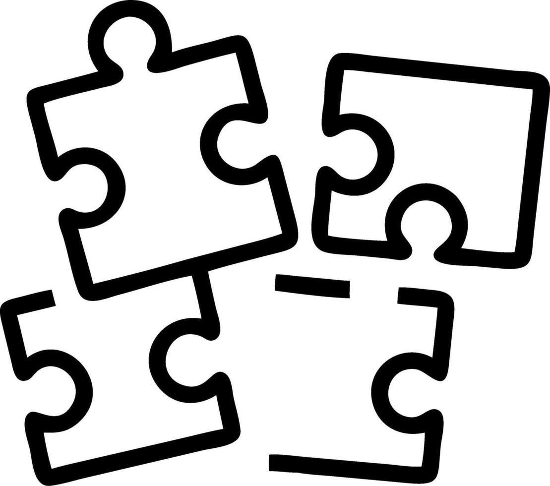 Transparent puzzle pieces with team icons isolated on white background Set 5 vector