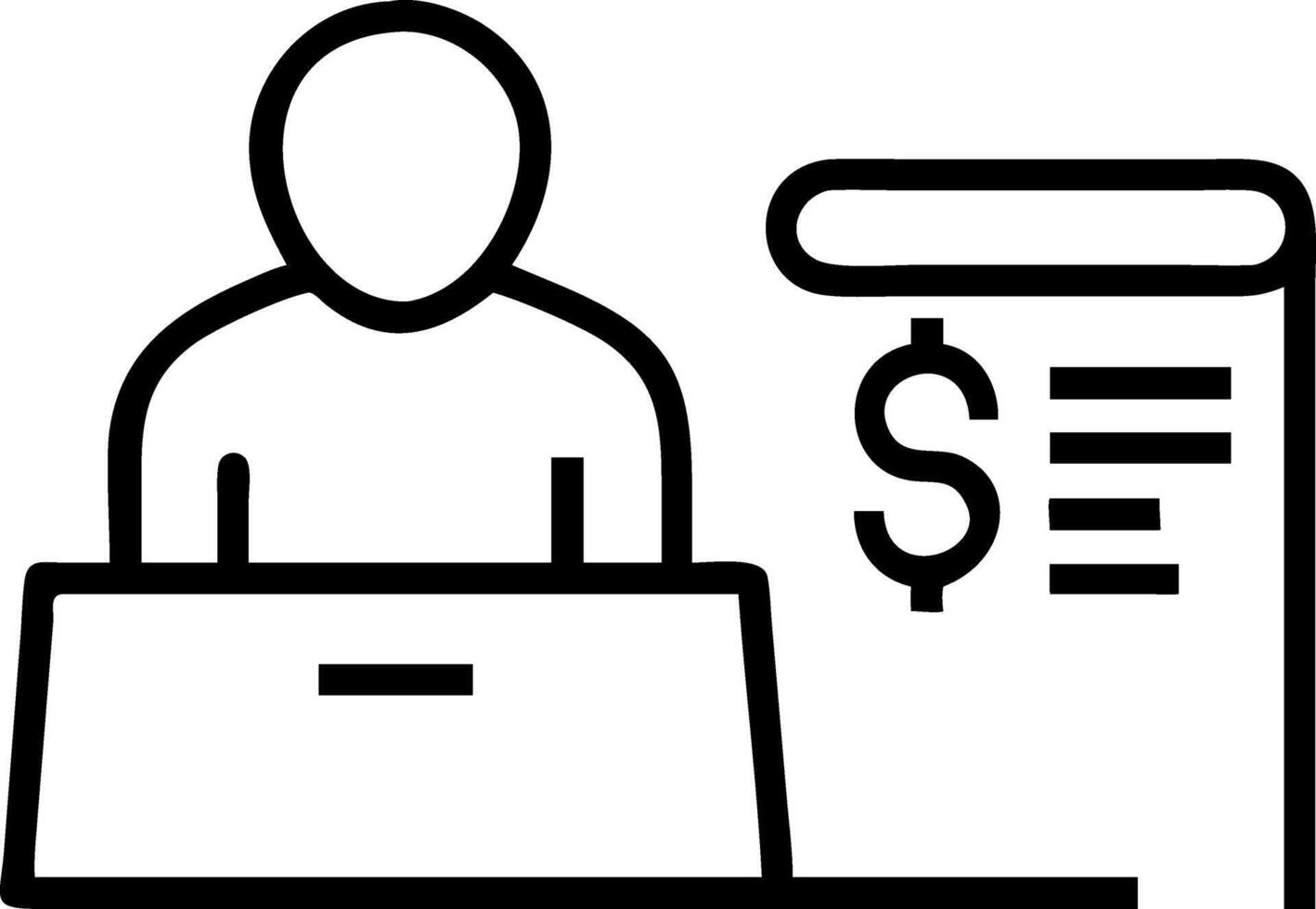 Transportation manager evaluating transport costs on plain background vector