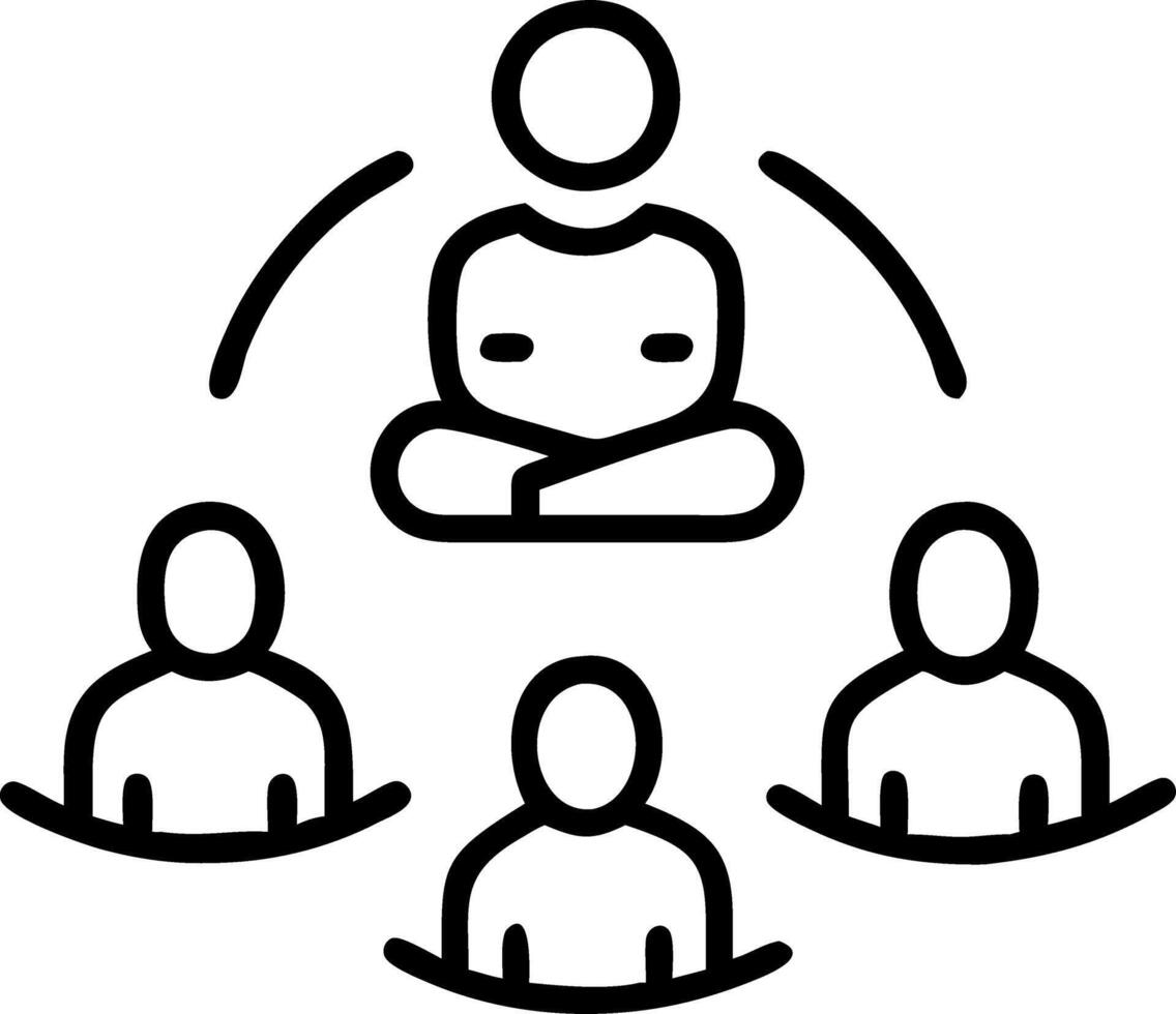 Team practicing group meditation vector