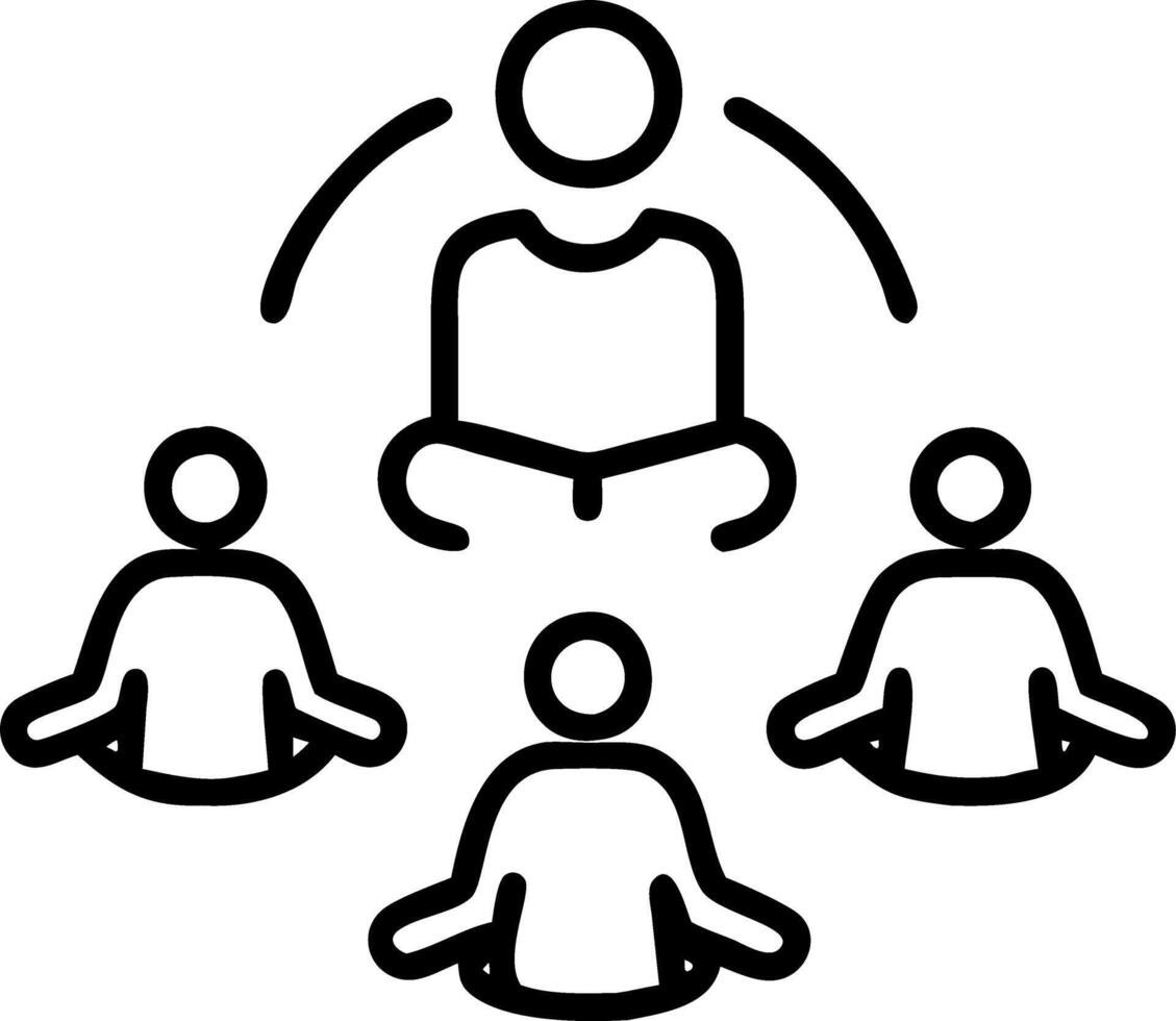 Team practicing group meditation Set 3 vector