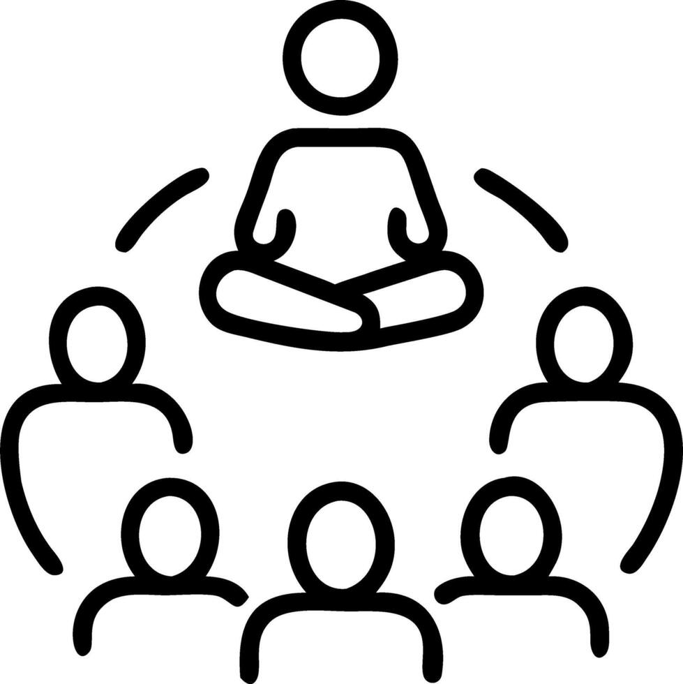Team practicing group meditation Set 2 vector