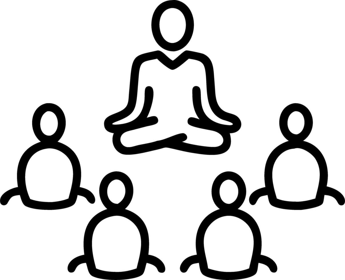 Team practicing group meditation Set 6 vector