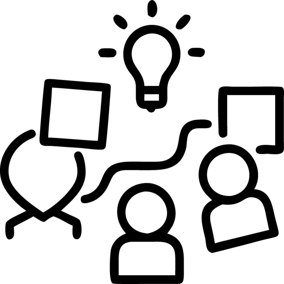 Startup team brainstorming with sticky notes plain background copy space on top. vector