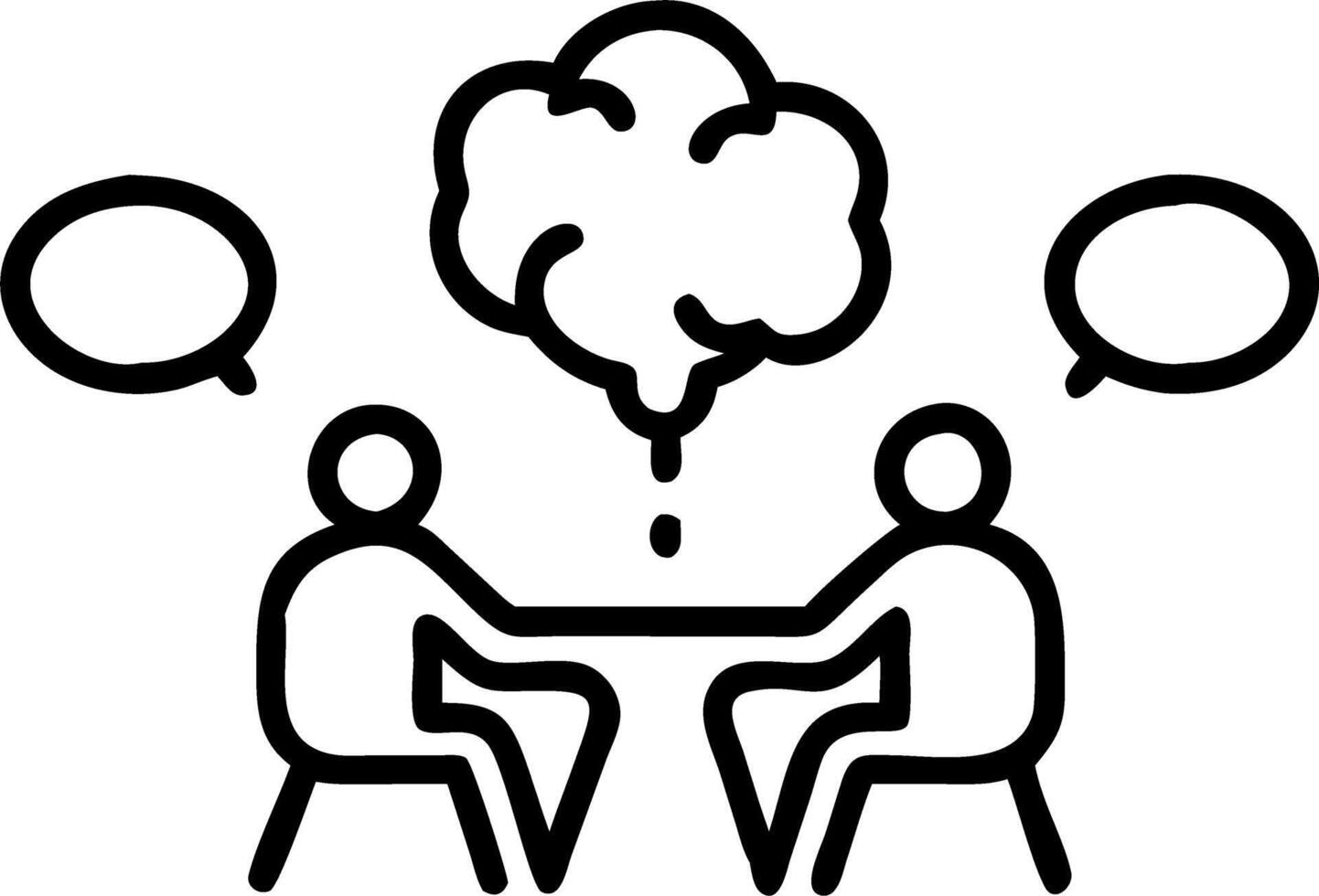 Team brainstorming in modern office with coffee copy space on left vector