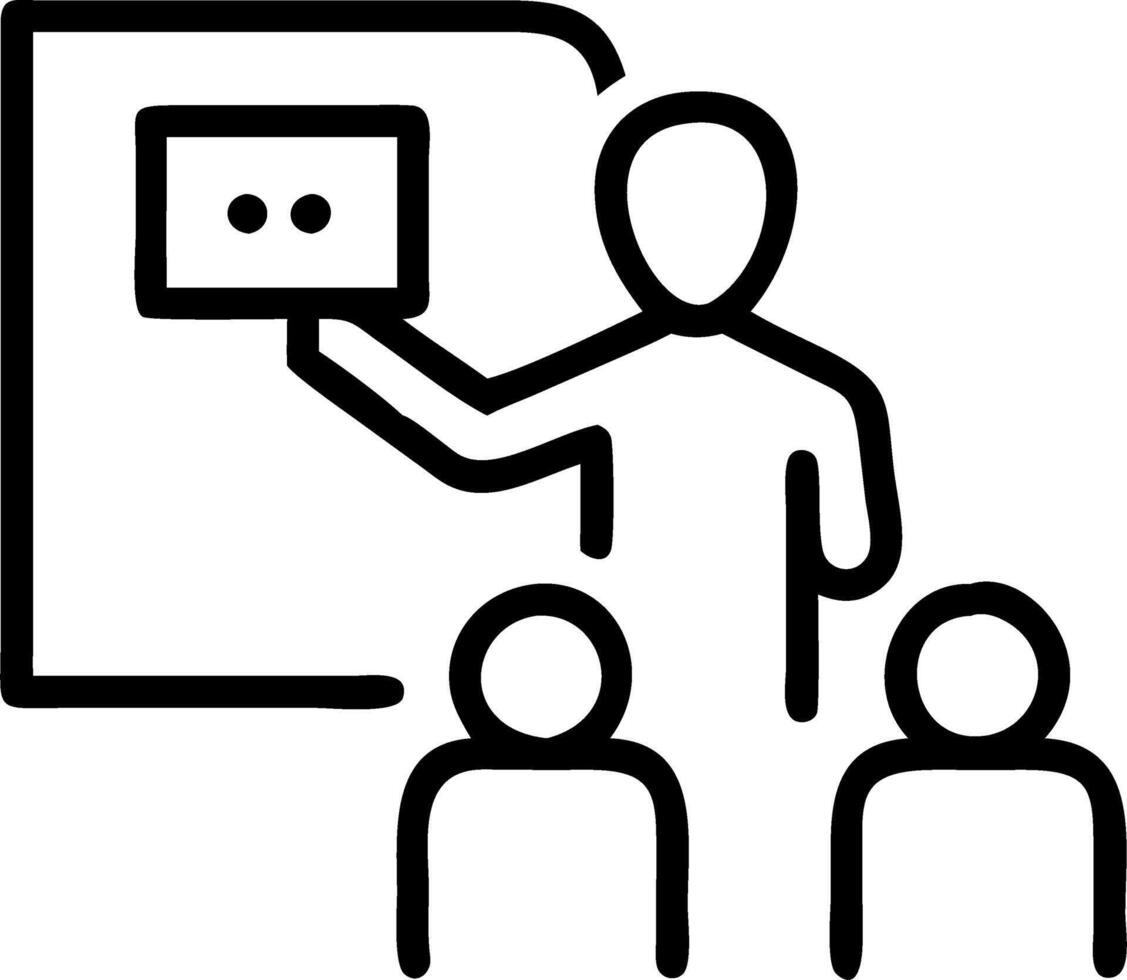 Teacher conducting online class with holographic students and copy space vector