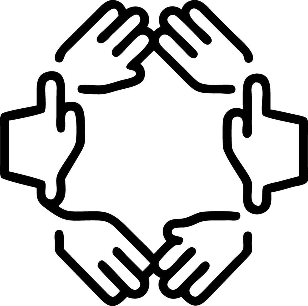 Soft abstract image of hands forming a circle with glowing edges and copy space at the top Set 2 vector