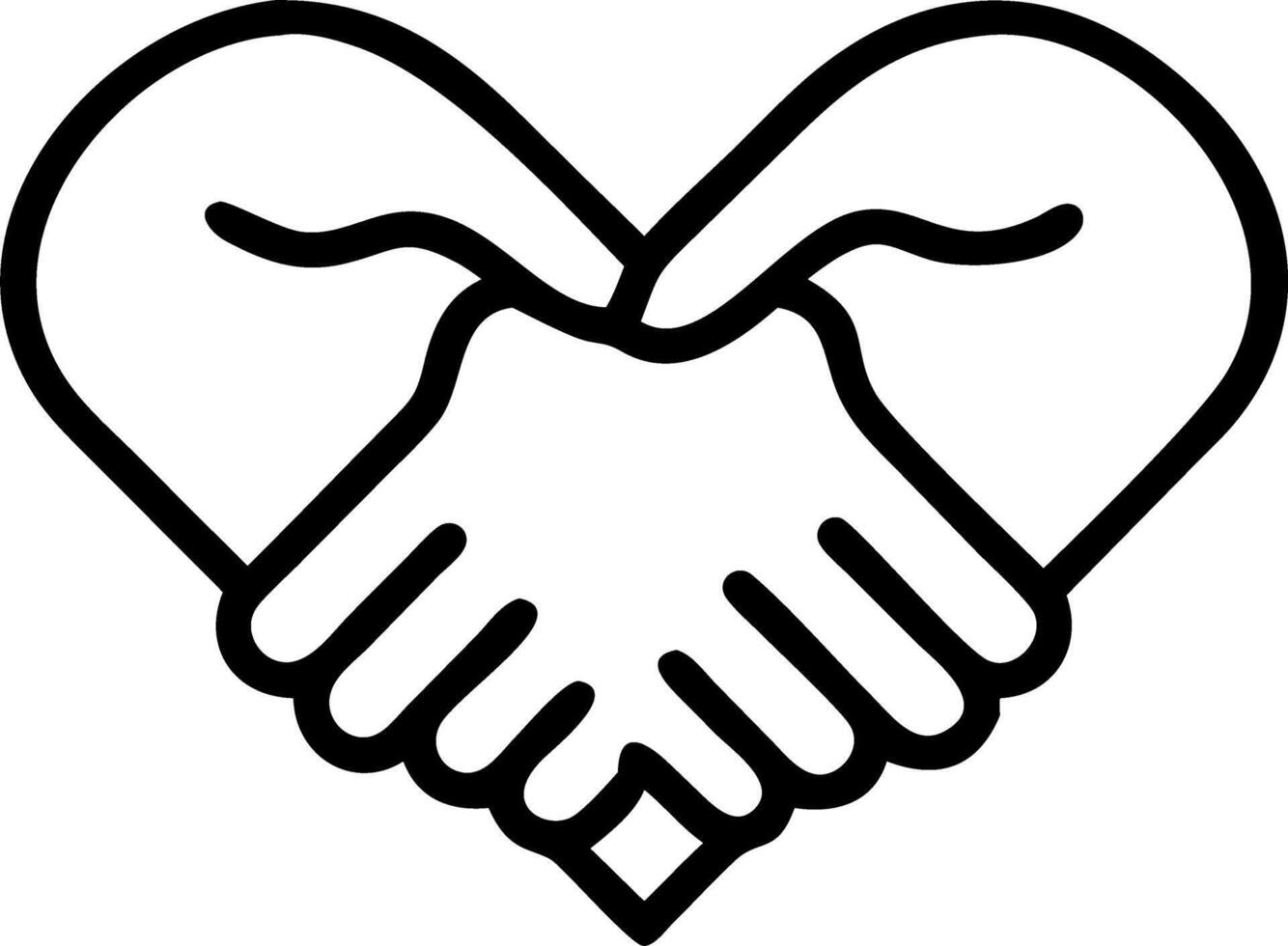 Soft abstract image of intertwined hands forming a glowing heart with copy space above vector