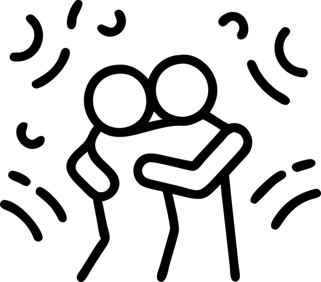 Soft abstract image of friends hugging with colorful confetti copy space on side Set 2 vector